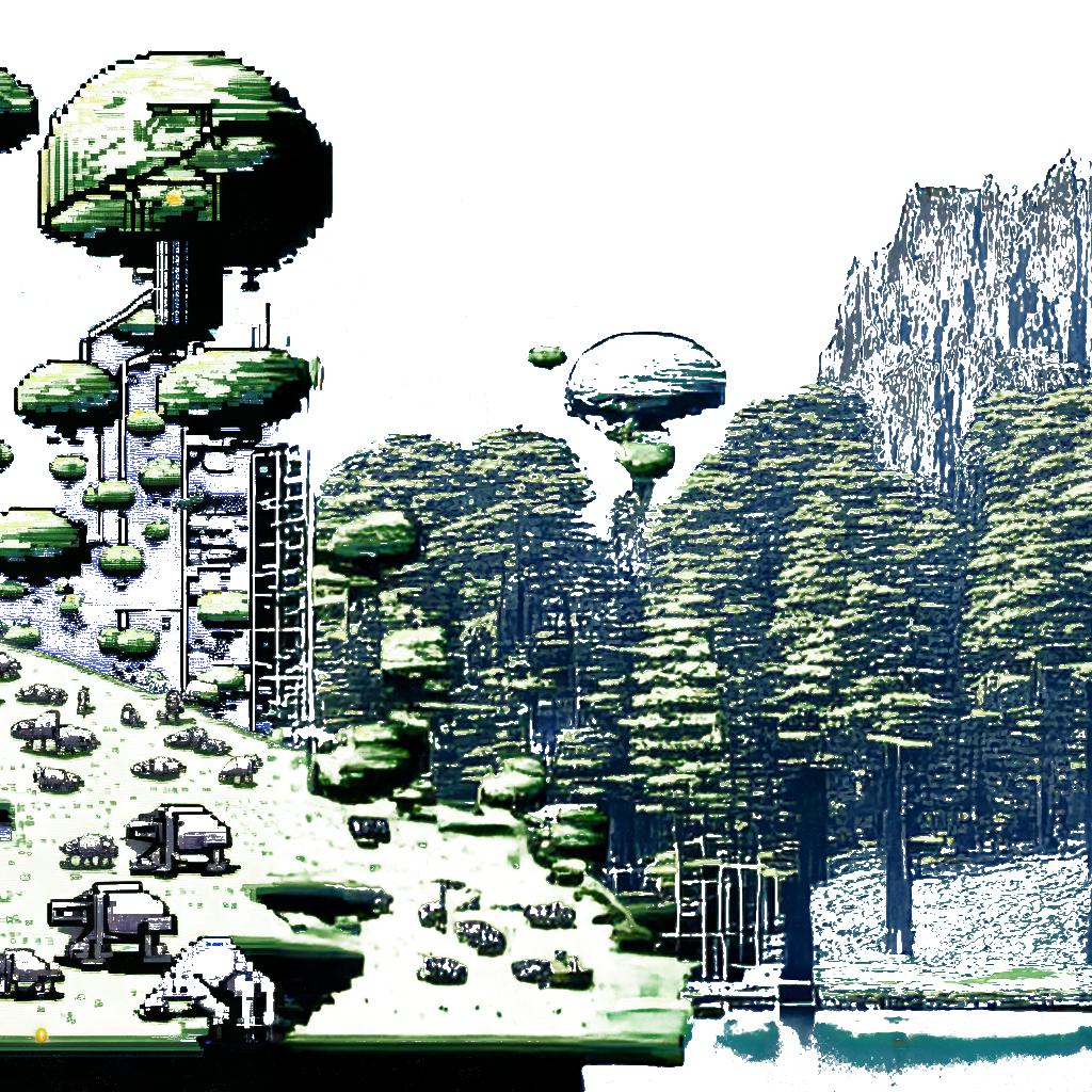 pixelated landscape